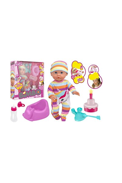 GLOBO Papusa bebelus 30 cm, Bimbo, cu pijama multicolora unicorn si caciulita...