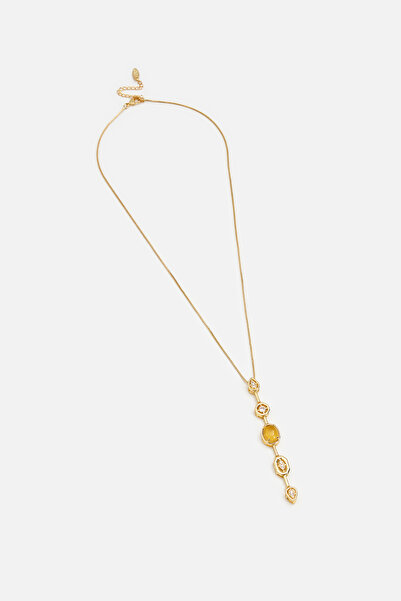 AKSWSUAR Halka detaylı taşlı kolye