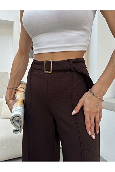 BUSEM Kadın Kemerli Likralı Pantolon