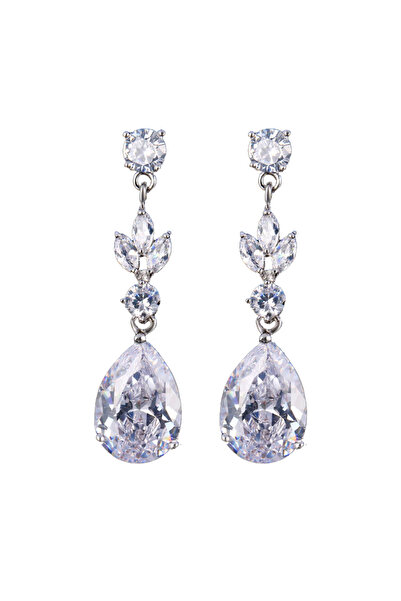 OEM White Leaf bridal earrings