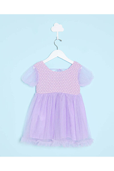 REDTAG Infant Girls Purple Embellished Dress