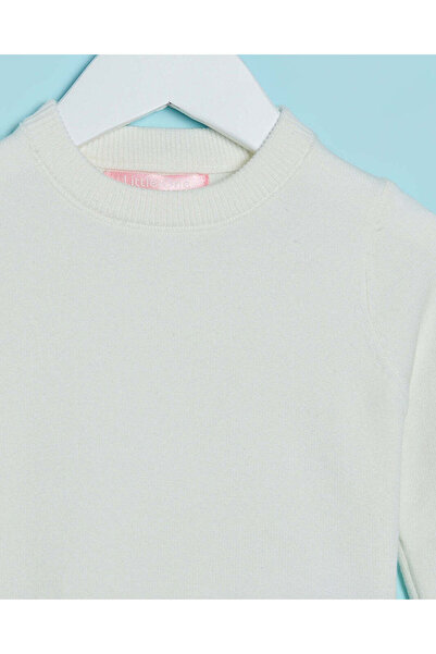 REDTAG Infant Girls White Round Neck Basic Sweater