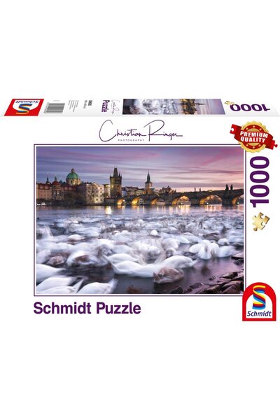Schmidt Schmidt Puzzle: Christian Ringer - Swans of Prague, 1000 pieces