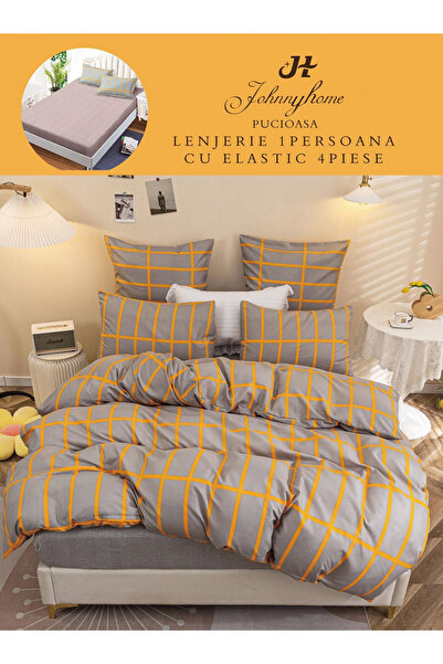 FIONNA.RO Finet Bed Linen With Elastic 1 Person - Yellow Stripes
