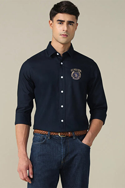 U.S. Polo Assn. Men’s Oxford Navy Blue Tailored Fit Shirt