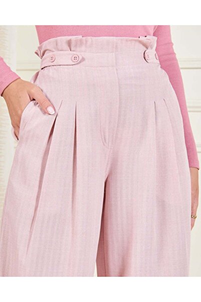 REDTAG Women Pink Wide Leg Casual Trousers