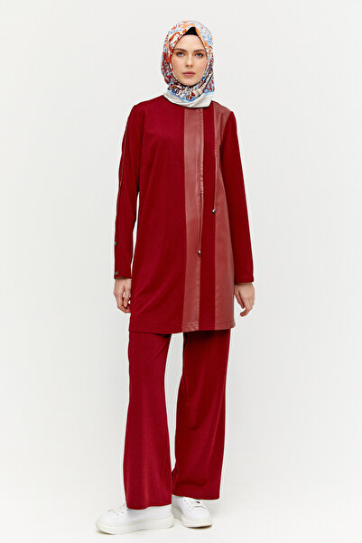 Setrms Deri Kombinli Şeritli İkili Takım