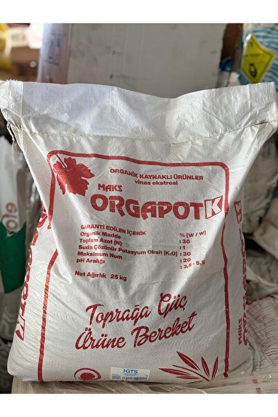 Agromaks Maks Orgapot K Potaslı Ve Vinaslı Organik Potasyum Sülfat Gübresi 25 KG
