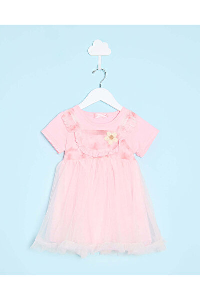 REDTAG Infant Girls Pink Embellished Dress