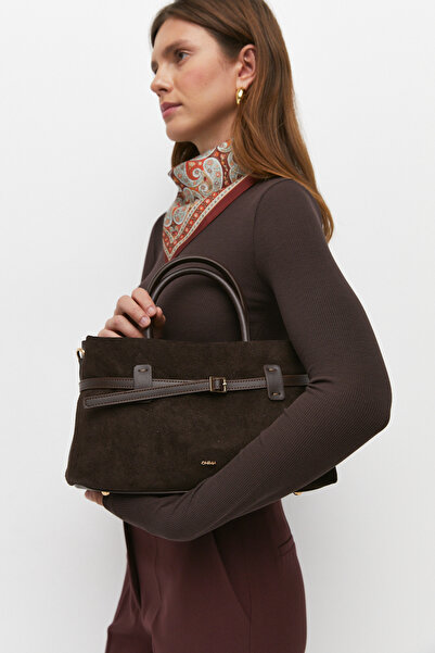 AKSWSUAR Çapraz Askılı Süet Çanta