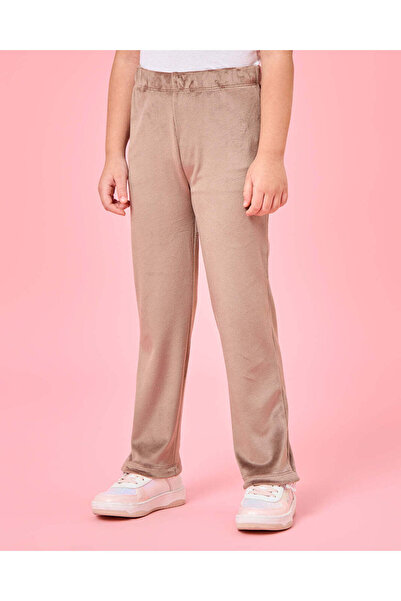 REDTAG Girls Brown Velour Pants