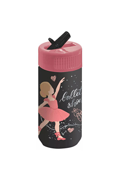 zola Water bottle,ballerina model, plastic, 330 ml, 15x6 cm, grey/pink