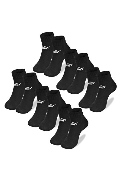 Puma Men's 3/4 Cotton Socks, Puma, Logo, Black, set of 6 pairs.