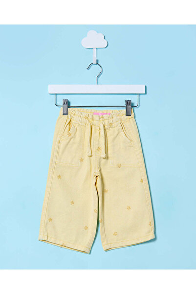 REDTAG بنطلون جينز مطرز باللون الأصفر للبنات الرضع