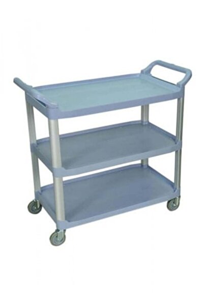 Generic عربة تقديم صغيرة رمادية بثلاث طبقات، 86×42×96 سم