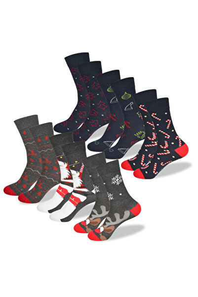 Lee Cooper Men's Long Warm Socks, Lee Cooper, Logo, Christmas Theme, set of 6 pieces