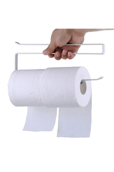 zola Paper roll or paper towel holder, horizontal or vertical hanging system, metal, white