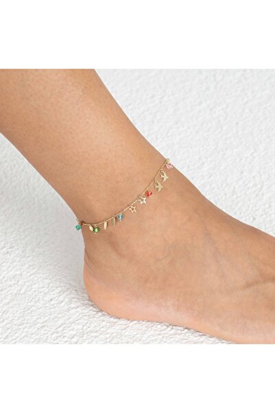 NİSERAJEWELLERY Renkli Altın Halhal