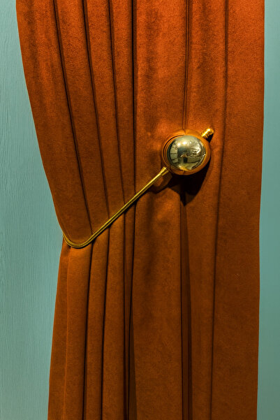 Şahinsoy perde Yuvarlak Tavan Braçol Kornişe Takmalı Fon Toplayıcı 1 Adet Siyah