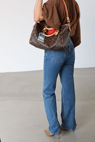 Özge Özgenç Blugi cu tăietură dreaptă cu talie înaltă