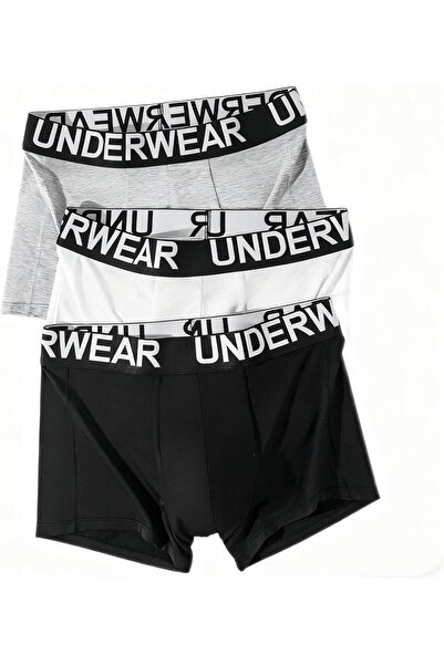 SKY TOUCH SKY-TOUCH 3 Pack Men's Cotton Boxer Briefs (Black/Gray/Light Grey) Sizes S-XXL