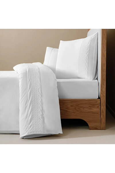 Penelope 100% Cotton Percale Duvet Cover Set 200X220 cm White - Juana Series