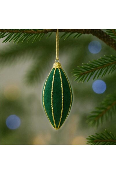 Ritzz Silvery Velvet Drop Pendant Decorative Ornament 12 cm - Green