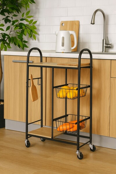 UnicSpot Tor multifunctional stool, black, 57x30x85 cm