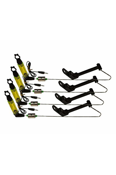 Hassting Set de 4 alarme de pescuit cu lansete și balansoare – Lumină și sunet, detectare sensibilă, ideale pentru mașină