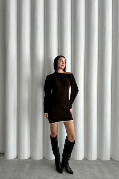 Auroveen Basic Tek Omuz Triko Mini Elbise AV2025116