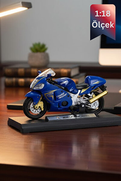 craftivio Suzuki Hayabusa Gsx1300 Die Uyumlu Cast Model Motorsiklet Mavi Stan...
