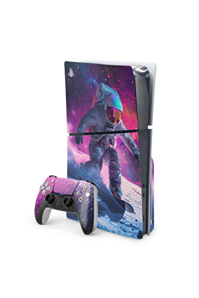 ACME LABS Autocolant skin pentru consola PlayStation 5 - Space Snowboarding