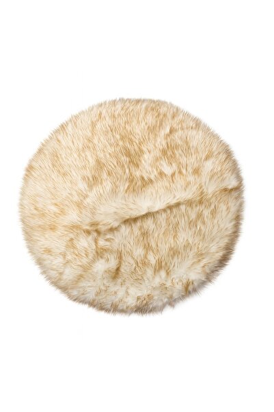 Biki Round Fluffy Rug 94×94cm – Soft Fuzzy Circle Fur Carpet for Bedroom & Living Room