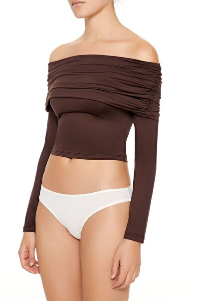 Forever 21 Şekillendirici Madonna Yaka Bluz