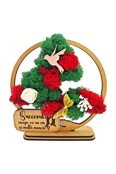 OEM Decorative Bonsai Frame with Stabilized Moss, 15 cm, Beige