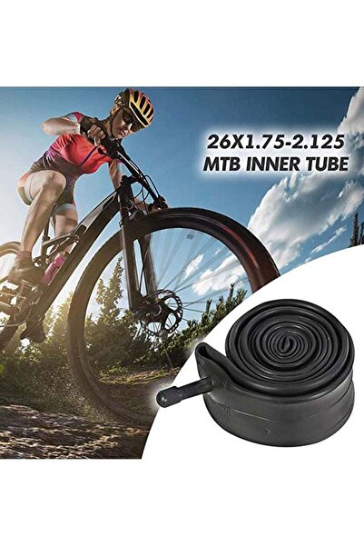 Generic Bike Inner Tube 26 x 1.75–2.125 in, Butyl Rubber, Schrader Valve, 2-Pack with 2 Tire Levers