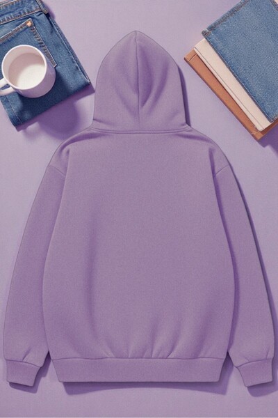 uyguntarz Unisex Colorful Ribbon Printed Hooded Sweatshirt