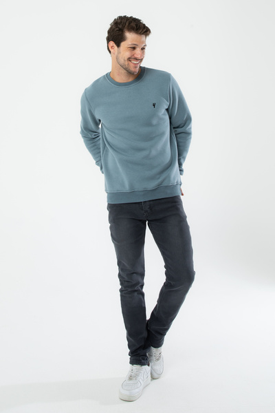 a02teks Men's Organic Fabric Soft Regular Fit Round Neck Sweatshirt