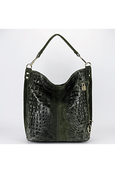 SOFILINE Khaki genuine leather bag with reptile print 1915 M9