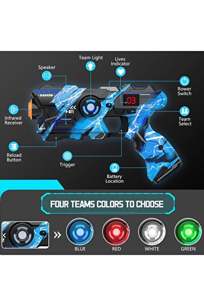 SARA Toy Laser Tag Gun, light effects and sounds, Blue, 8+ years