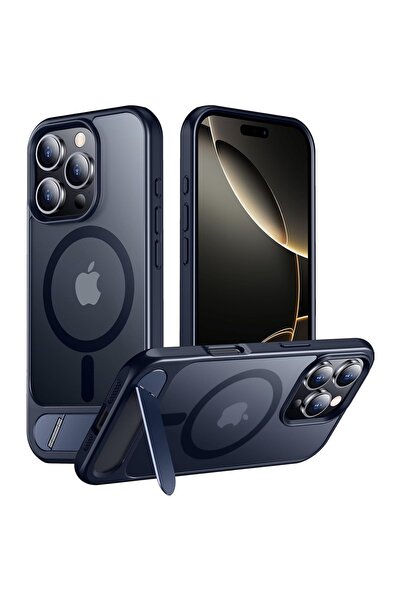 MobileSmart Husă pentru iPhone 16 Pro, MagSafe, protecție militară, suport me...