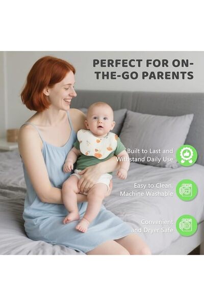 SKY TOUCH SKY-TOUCH Muslin Baby Drooling Bibs 5 Pack, 100% Cotton Soft Absorbent Bandana Bibs with Adjustable