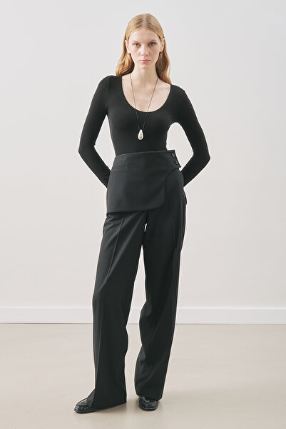 Manuka Classic Cut Fabric Pants Black