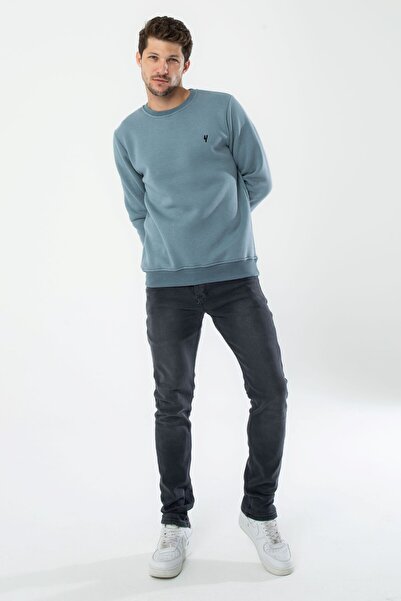 a02teks Men's Organic Fabric Soft Regular Fit Round Neck Sweatshirt