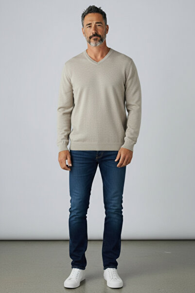Butik Genuine Wool Thick Winter V-Neck Sweater