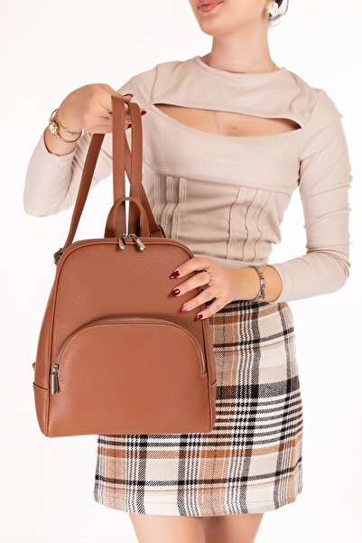 Gondol Women's Daily Stylish Backpack Ct.1026 Tan Flotter