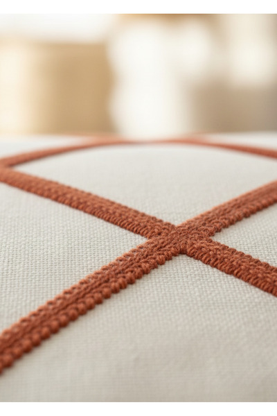 Destiva Home Buldan İşi 2 Pieces Throw Pillow Covers with Linear Patterned Punch Detail (42X42 cm)