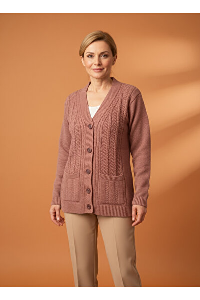 Ravencia سترة تريكو نسائية بأزرار للأمهات