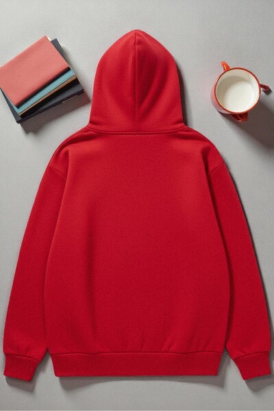 uyguntarz Unisex Colorful Ribbon Printed Hooded Sweatshirt