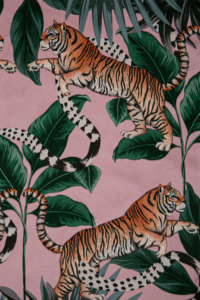 Premier Home Tiger Pattern Velvet Cushion Cover Pink V1 50X50